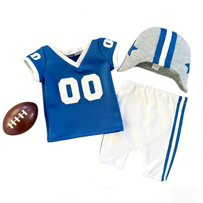 Baby Boy Football Jersey Romper Set Hat American