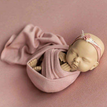 Light Angora Fabric Stretchy Knit Newborn Wrap Blanket Soft Jersey Swaddle Professional Studio Baby Photos