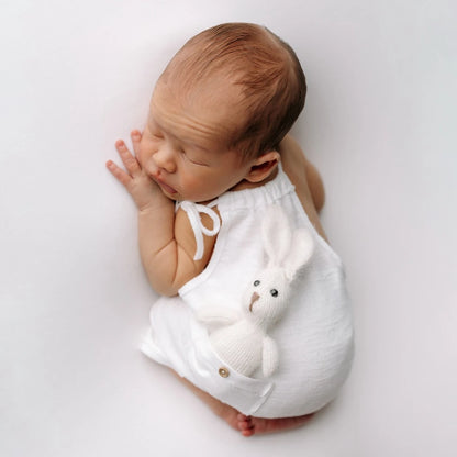 Dreamy White Muslin Romper Adorable Pocket Baby Cute Costume