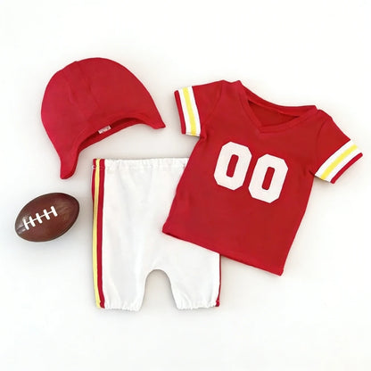 Baby Boy Football Jersey Romper Set Hat American
