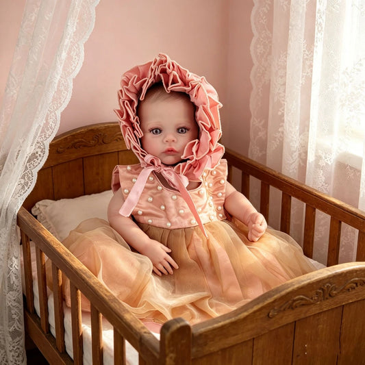 Baby Girl Dress Bonnet Set Handcrafted Pearl Pink Tutu Romper Studio