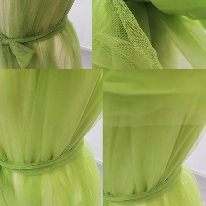 Sheer Tulle One-Shoulder Maternity Robe Gown
