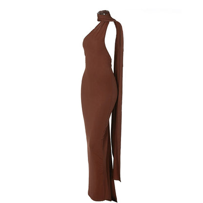 Maternity Backless Elastic Slim Fit Gown