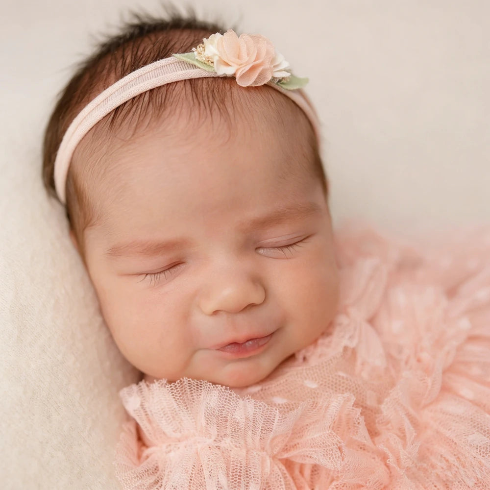 Polka Dot Tulle Tutu Dress Ruffle Shoulder Baby Girl Newborn Newborn Set