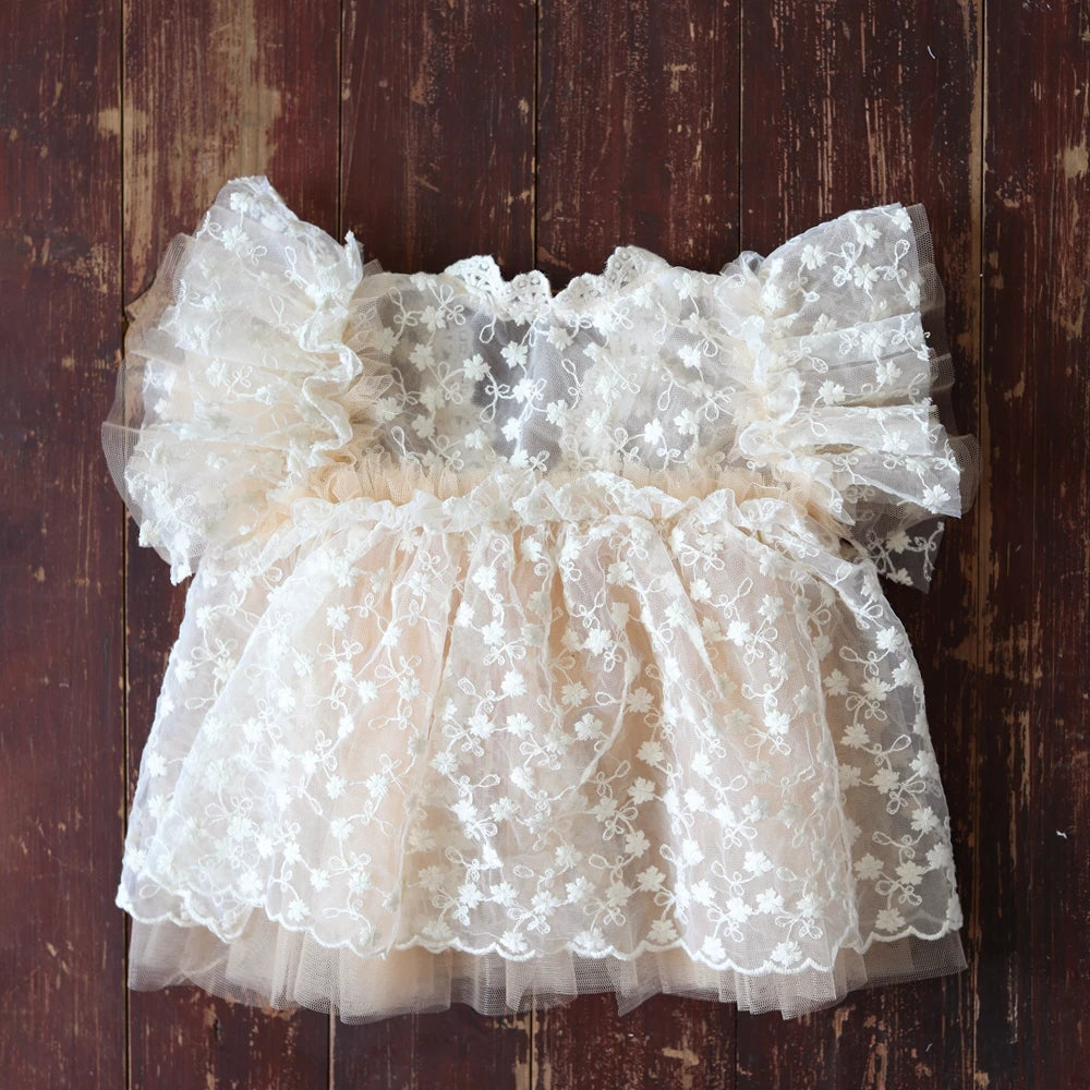 Newborn Baby Girl Lace Tutu Romper Photography Outfit Princess Bodysuit Infant Photo Shoot Baby Costume Newborn Lace Dress