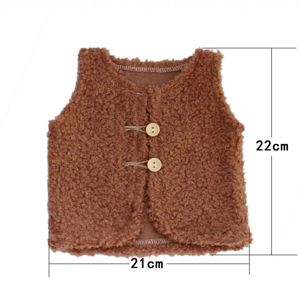 Plush Fleece Vest Newborn Baby Photo 100 Days Soft Knit Sleeveless Newborn Set