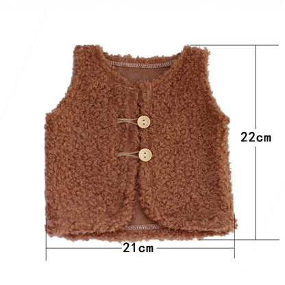 Plush Fleece Vest Newborn Baby Photo 100 Days Soft Knit Sleeveless Newborn Set