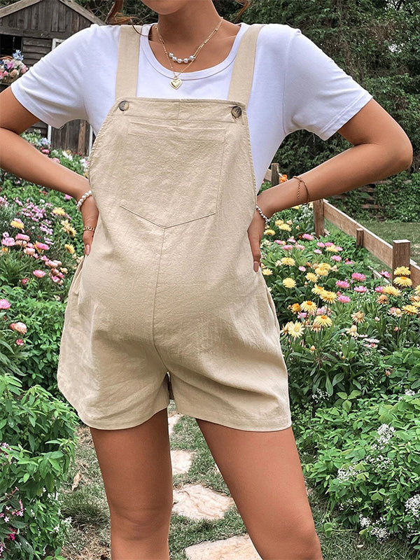 fotobeyou Pockets Buttons Adjusted Daily Casual Fashion Waist Overall Pants Maternity Jumpsuit