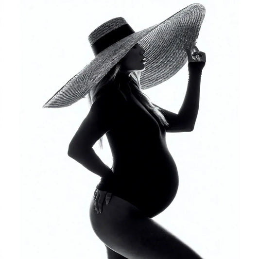 Maternity Punk Style Extra Long Tassel Leather Gloves Black Hat Gown