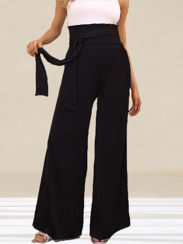 fotobeyou Drawstring Wide Leg Palazzo Pants Maternity Other Bottoms