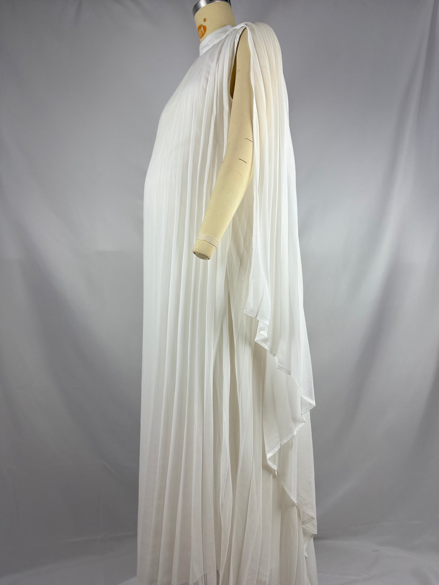 High Neck Pleat Shawls Maternity Photoshoot Maxi Dress