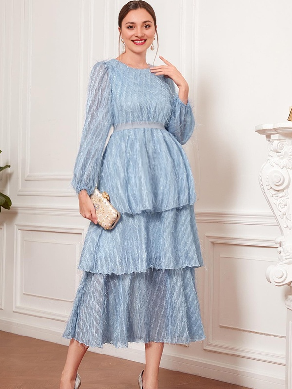 fotobeyou Lace Cake Hemline Daily Going out Maternity Maxi Dress
