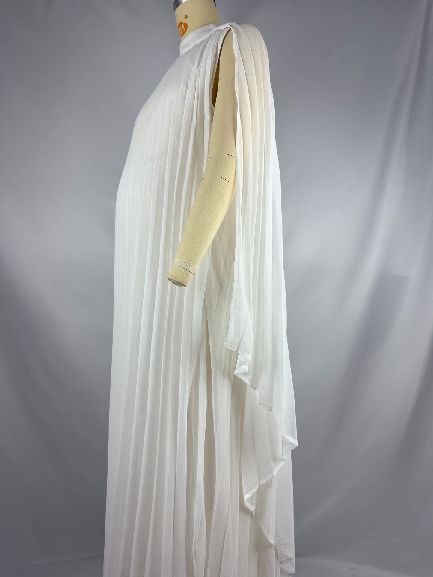 High Neck Pleat Shawls Maternity Photoshoot Maxi Dress