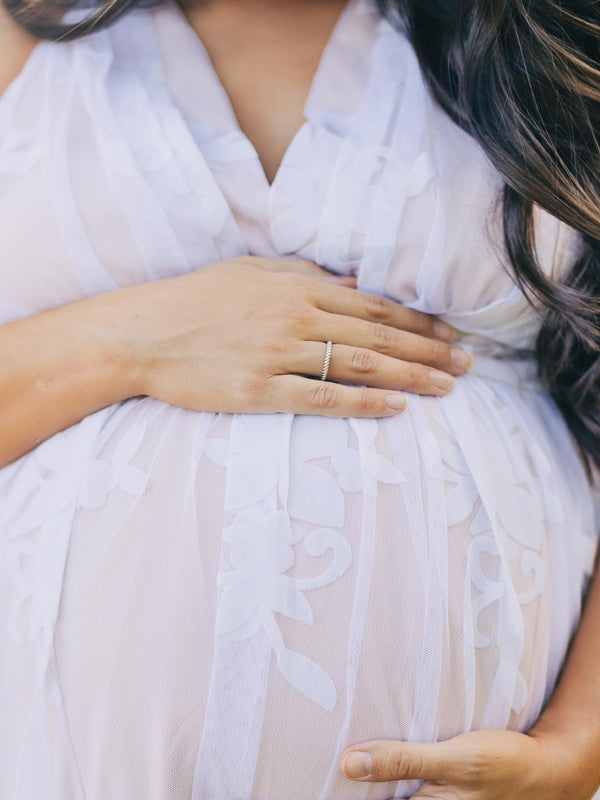 fotobeyou White Lace Boho Specially Maternity Photoshoot Maxi Dress