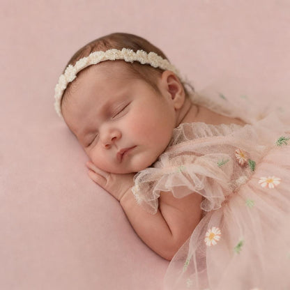 Baby Girl Tutu Ruffle Skirt Daisy Embroidery Tulle Dress Soft Newborn Set
