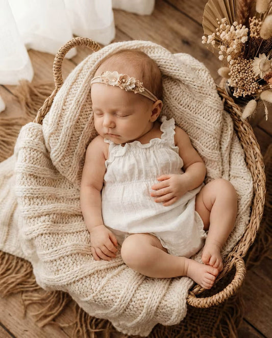 Premium Soft Knit Ruffle Newborn Romper